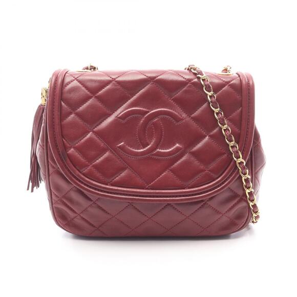 Chanel Handbags - Chanel Matelasse Shoulder Bag Lambskin Sheepskin Leather Bordeaux Purple